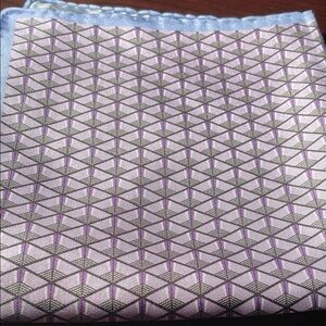 100% Silk Jo’s A Bank Geometric Patterned purple pocket square